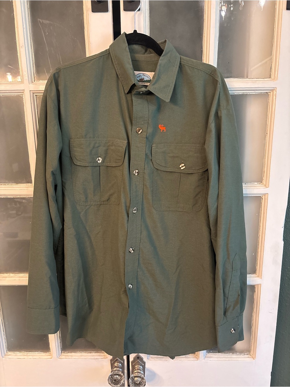 Gary Nesse Men's Olive Green Button-Down Shirt Missoula, MT Outdoors